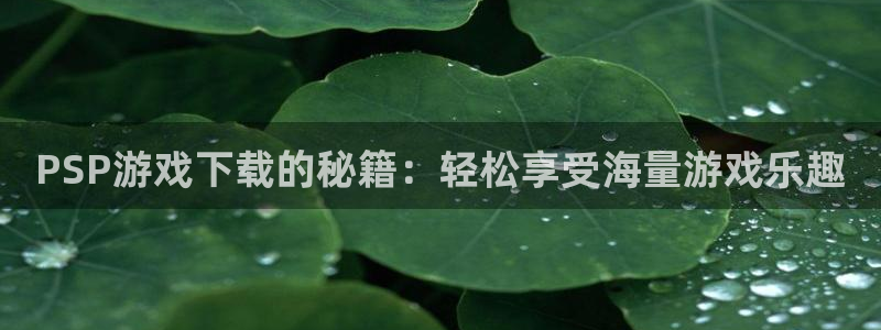 杏悦登陆路线：PSP游戏下载的秘籍：轻松享受海量游戏乐趣